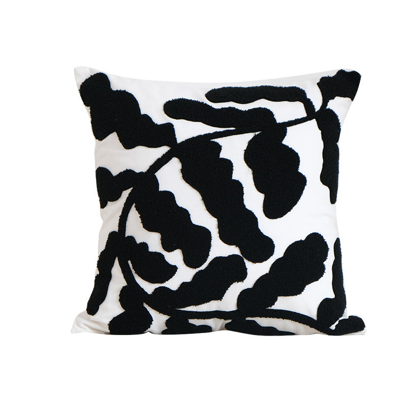 Modern Geometric Pillow Black and White