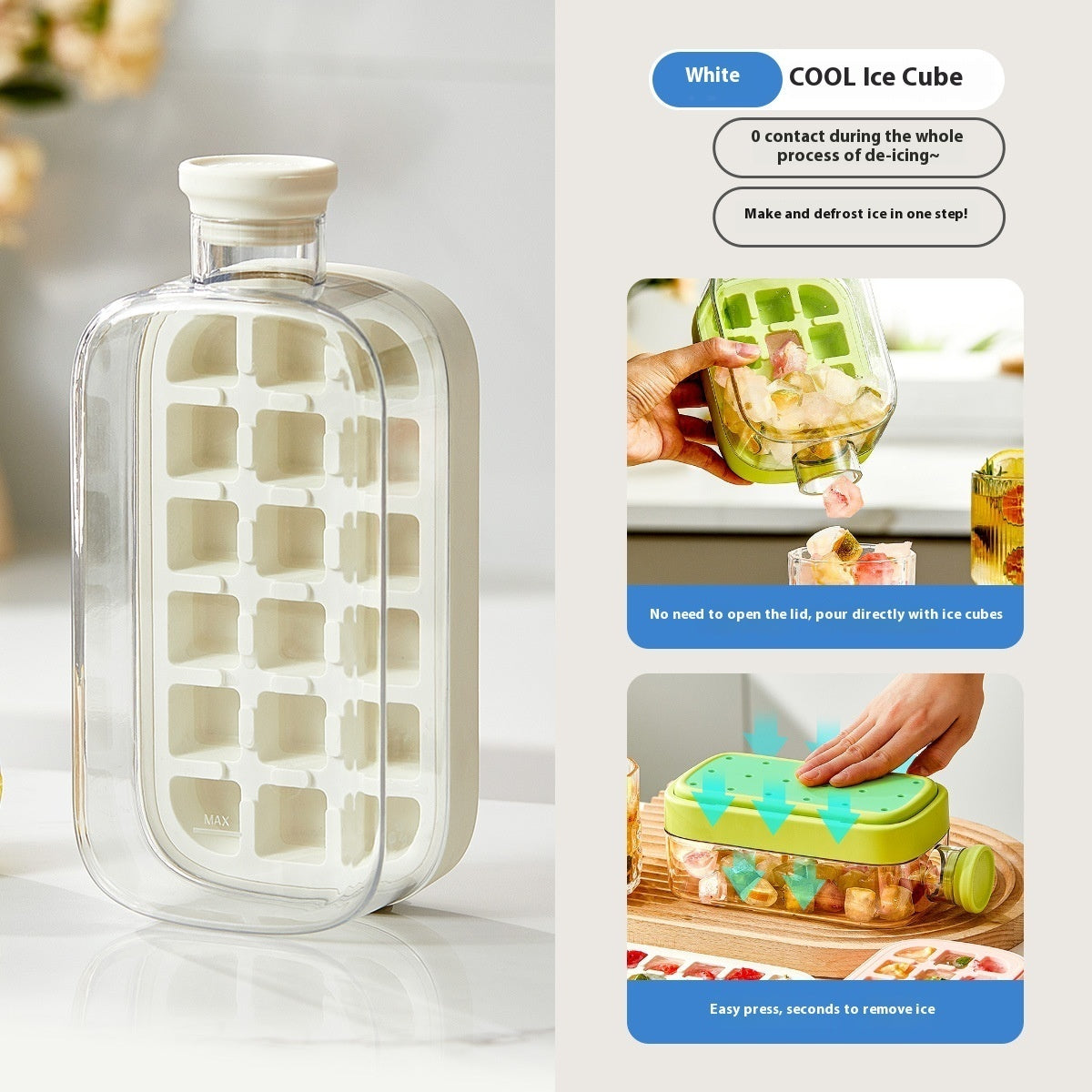 One-Click Molding Cooling Cup,Instant Ice Maker,Zero-Contact Design,Straw Included,Curling Mold,Portable &amp; Stylish Chilled Drink