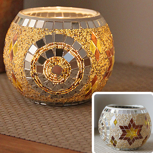 Mosaic Glass Candlestick