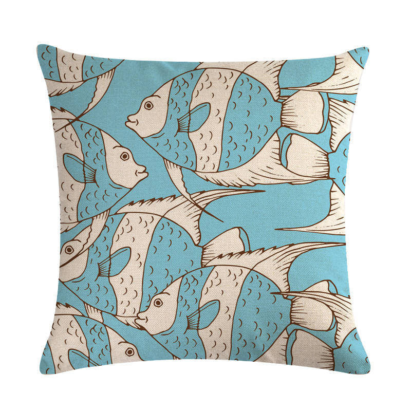 Poszewka lniana Color Fish