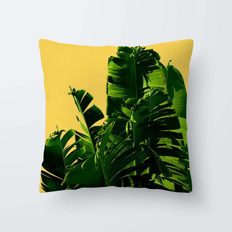 Funda de almohada hawaiana geométrica amarilla