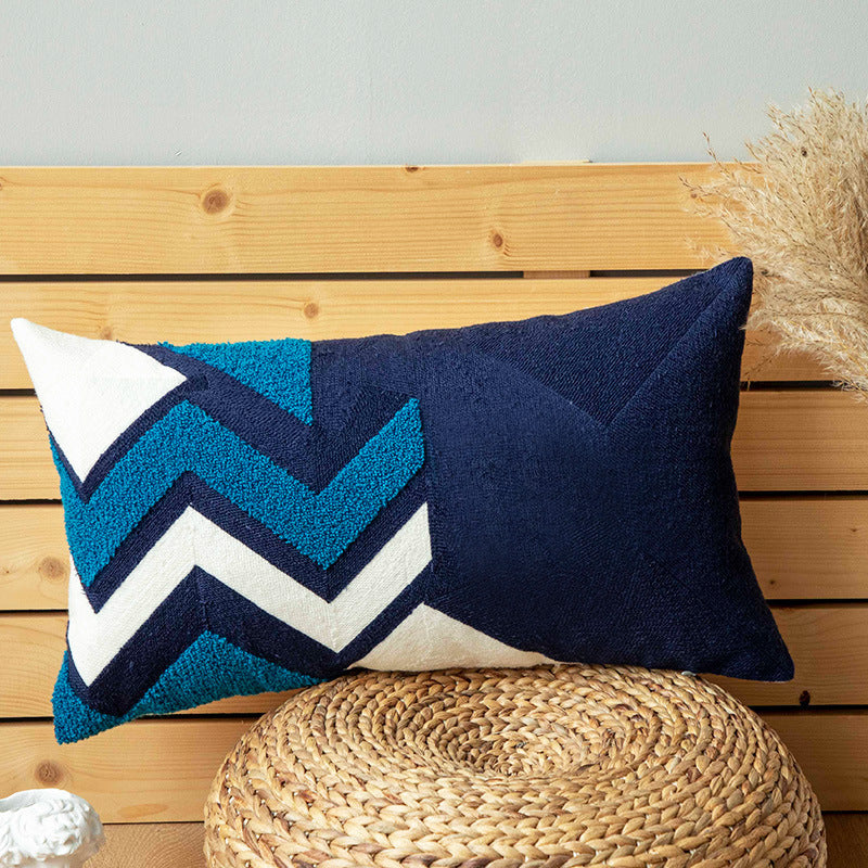 Elegante juego de cojín y funda de almohada de lona de algodón