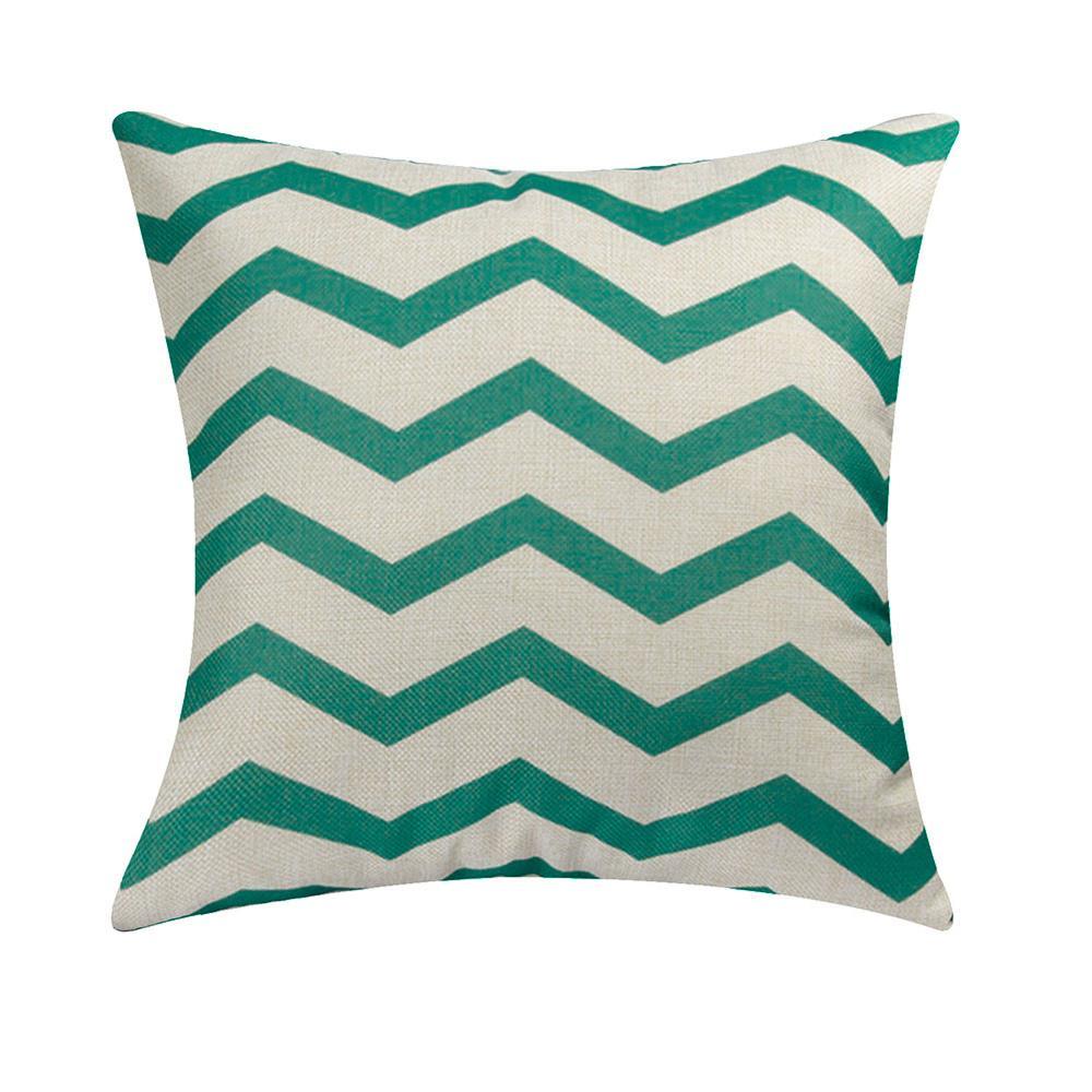 Funda de almohada de lino con estampado geométrico