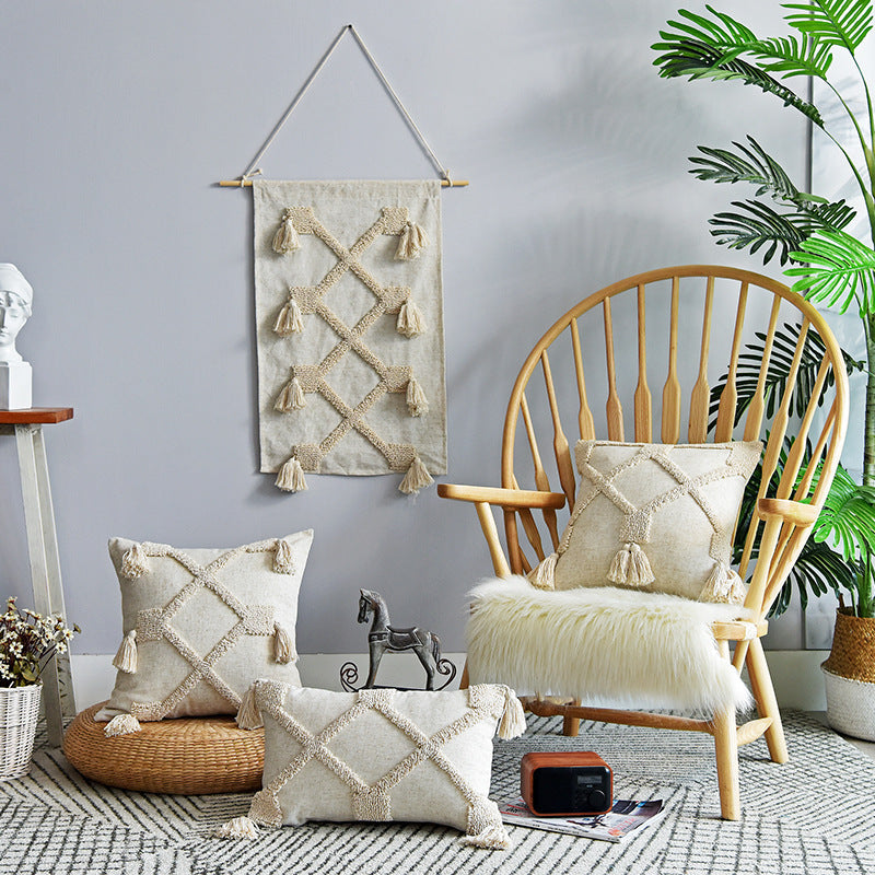 Ręcznie tkana poszewka na poduszkę z bawełny i poliestru