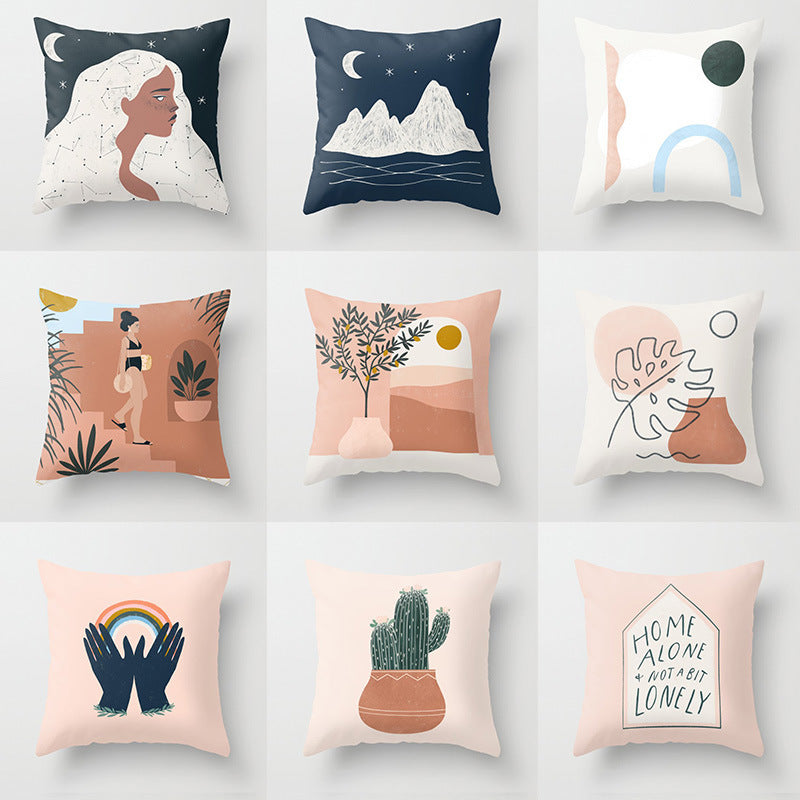 Funda de almohada con pintura al óleo abstracta