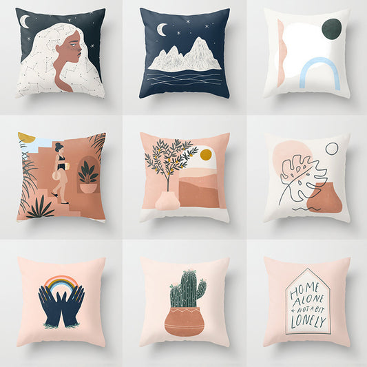 Funda de almohada con pintura al óleo abstracta