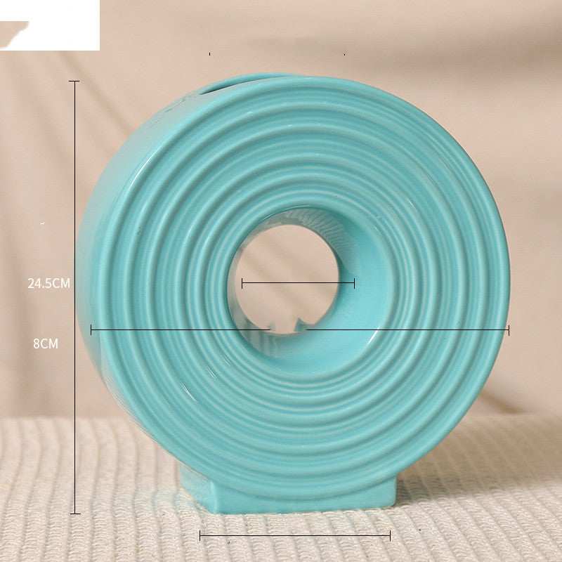 Okrągły Wazon Ceramiczny - Japoński Styl