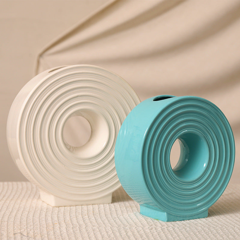 Okrągły Wazon Ceramiczny - Japoński Styl