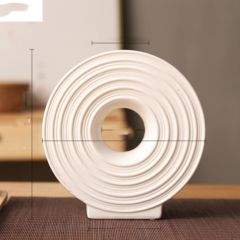 Okrągły Wazon Ceramiczny - Japoński Styl