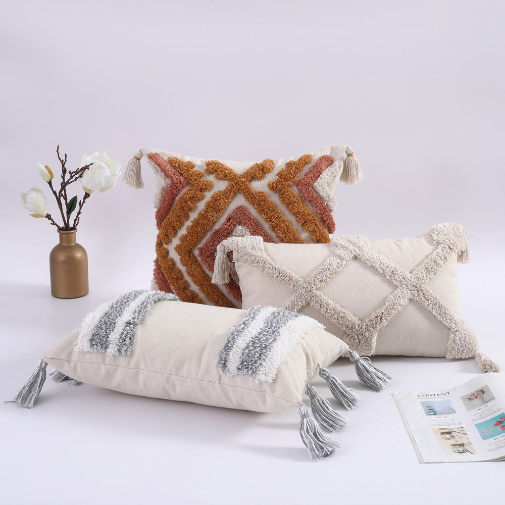 Poszewka z Napami i Koronką do Dekoracji w Stylu Boho