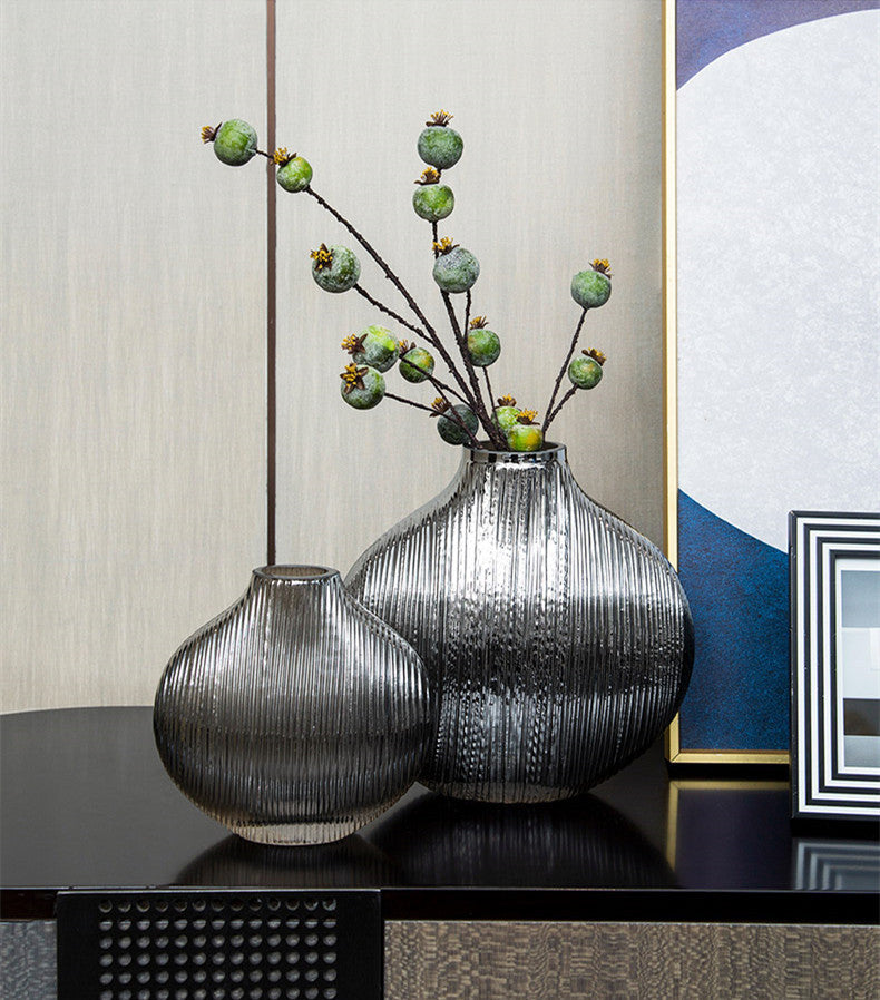 Silver Patterned Vase