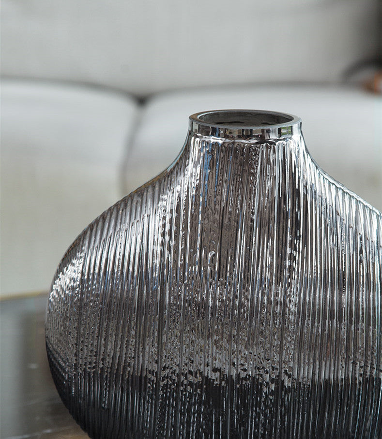 Silver Patterned Vase