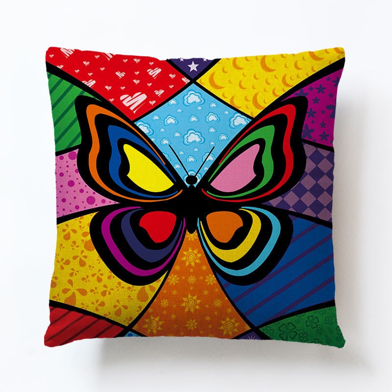 Poszewka na Poduszkę w Wzór Motyla - Bawełna i Len