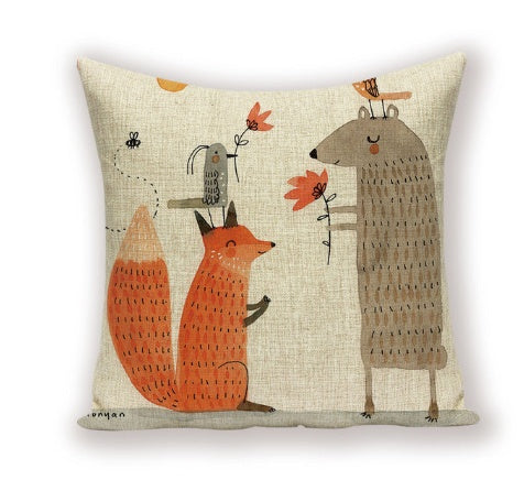 Kolorowa Poduszka Dekoracyjna z Motywem Kota