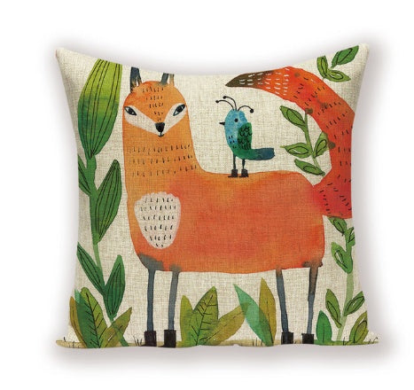 Kolorowa Poduszka Dekoracyjna z Motywem Kota