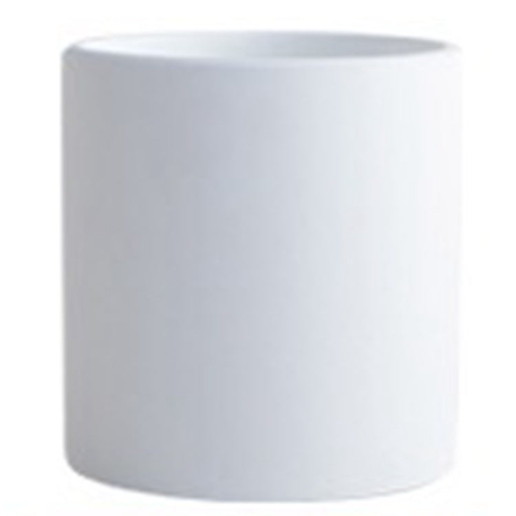 Kolorowa Ceramiczna Doniczka w Stylu Nordic Industrial - Cylindryczny Kształt z Otworem Drenażowym i Talerzem dla Sukulentów