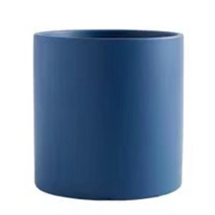 Kolorowa Ceramiczna Doniczka w Stylu Nordic Industrial - Cylindryczny Kształt z Otworem Drenażowym i Talerzem dla Sukulentów