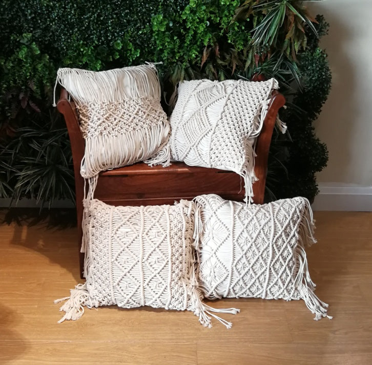 Boho Handmade Cotton Macrame Pillow