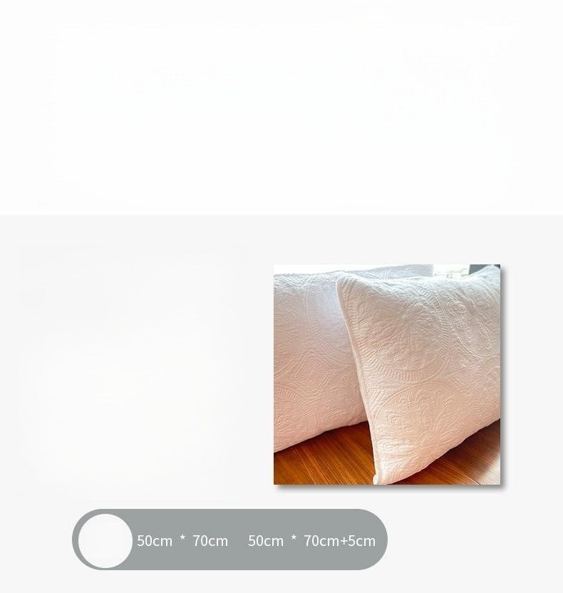 Funda de almohada bordada y acolchada de algodón con flores