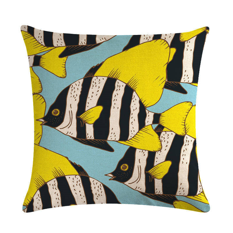 Poszewka lniana Color Fish