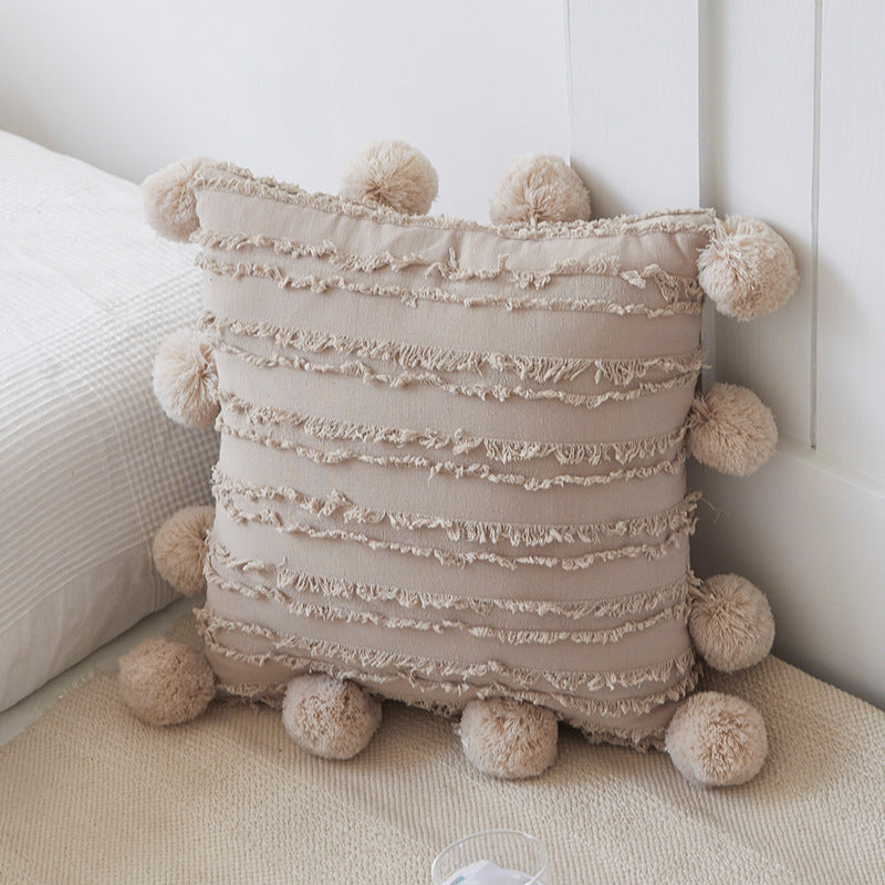 Sofá con cojines de color liso - Elegante diseño de jacquard de algodón