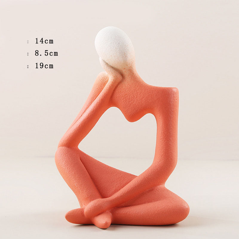 Matte Abstract Ceramic Vase for Interior Decoration