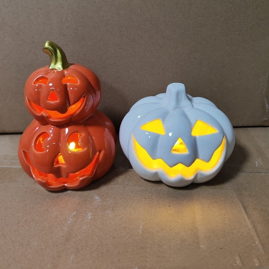 Lampka Halloween Dyni Ceramiczna z Czaszką