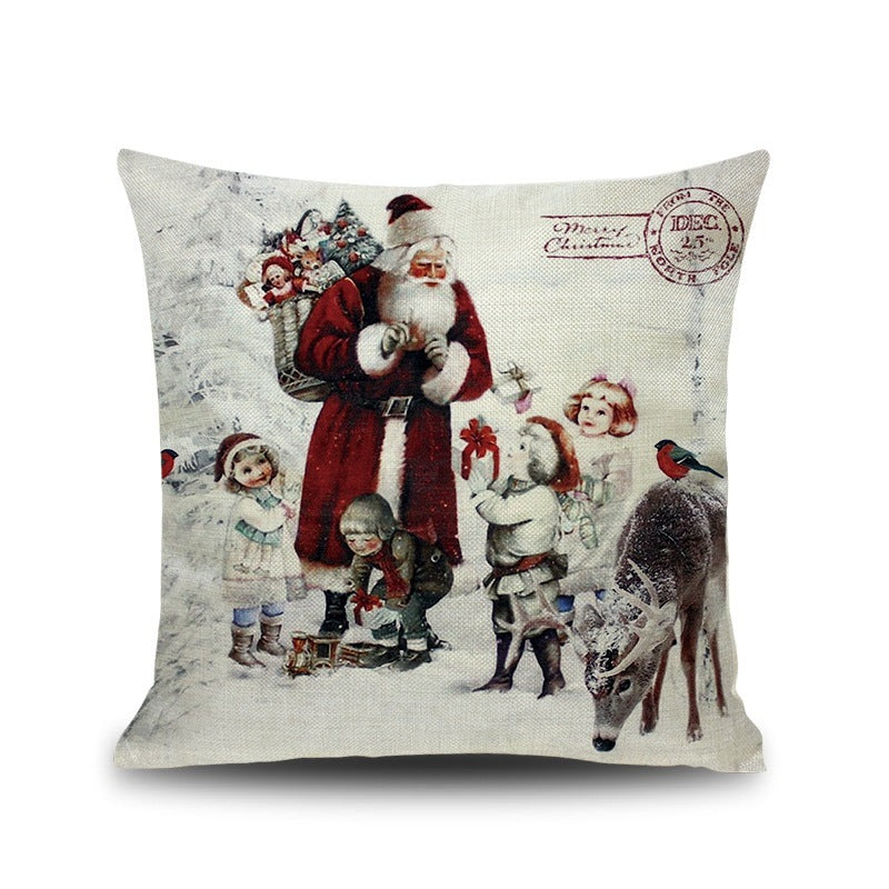 Christmas Linen Pillowcase - Modern Style