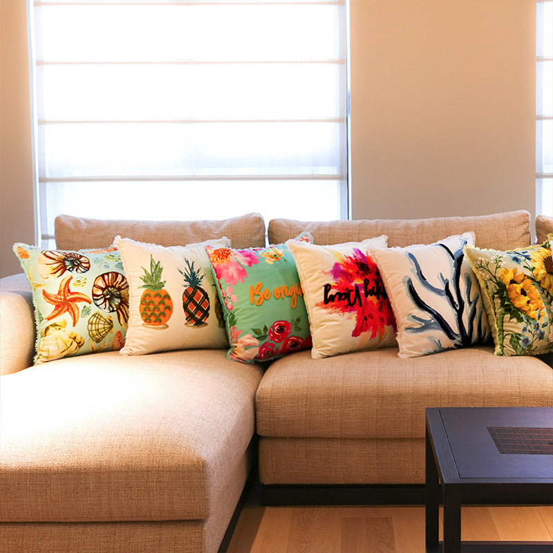 Poduszka z Aksamitnym Haftem - Pokrowiec na Poduszkę