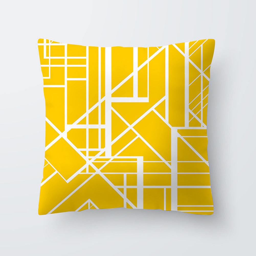 Funda de almohada hawaiana geométrica amarilla