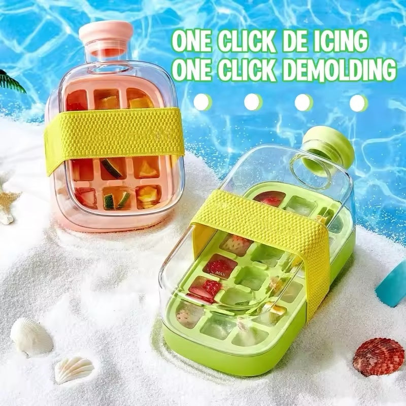 One-Click Molding Cooling Cup,Instant Ice Maker,Zero-Contact Design,Straw Included,Curling Mold,Portable &amp; Stylish Chilled Drink