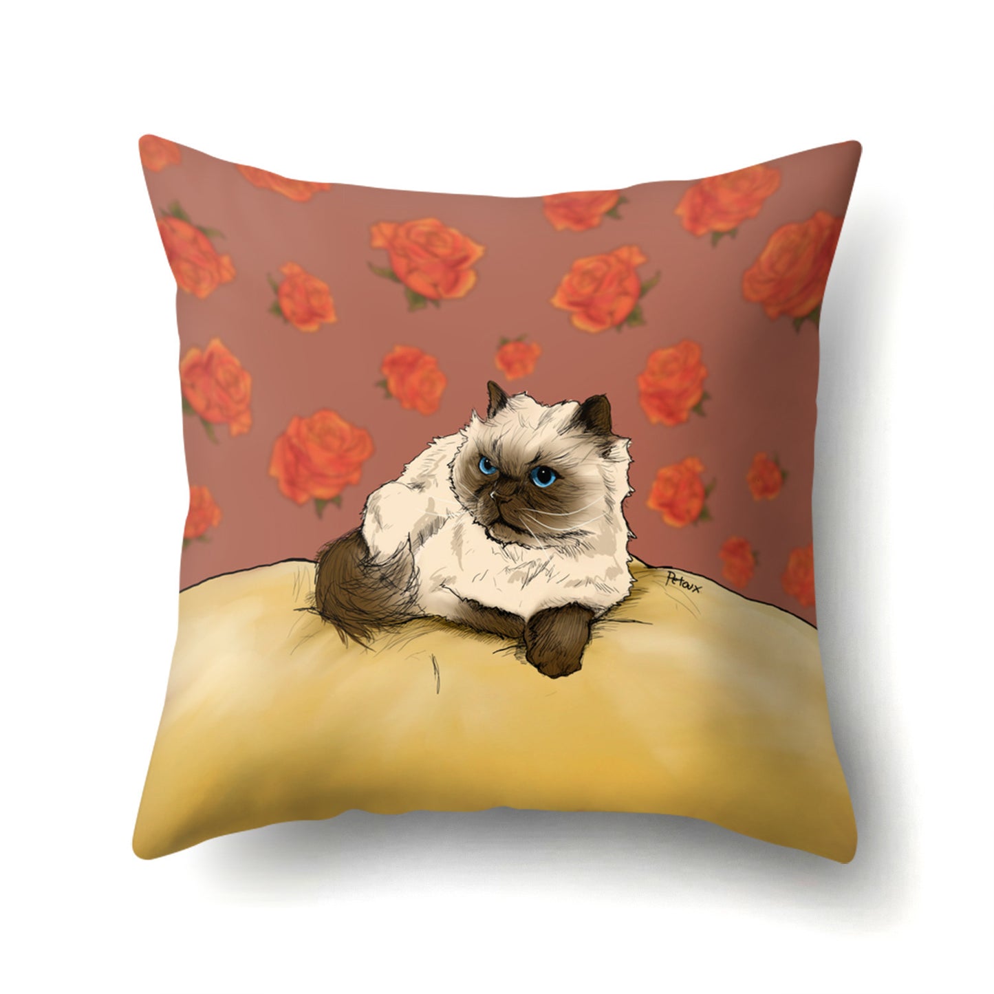 Silk Velvet and Leather Pillow