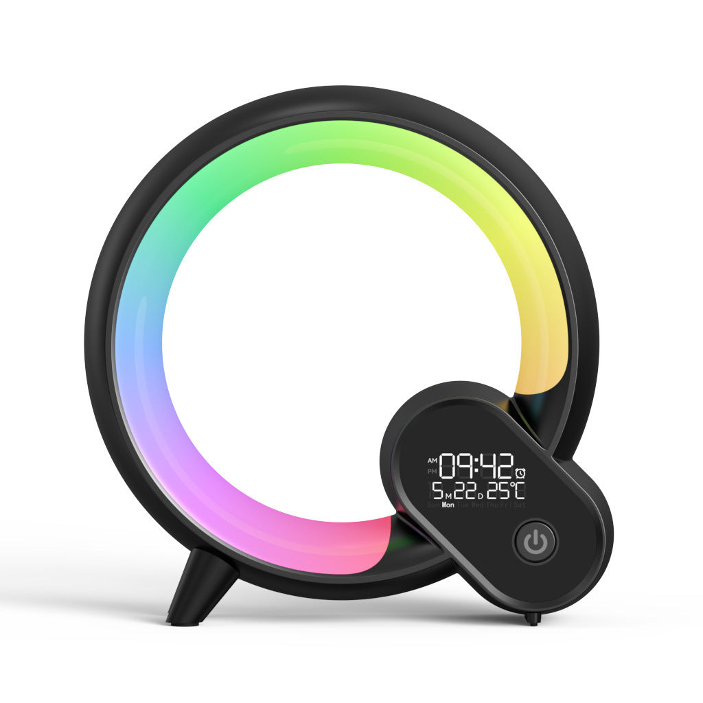 Kreatywny zegar budzikowy Q Light Analogowy z cyfrowym wyświetlaczem, dźwiękiem Bluetooth i inteligentnym budzeniem z kolorowym światłem