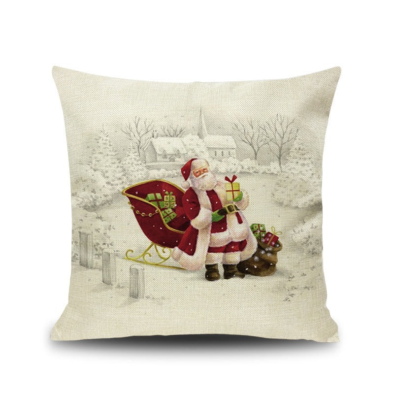 Christmas Linen Pillowcase - Modern Style