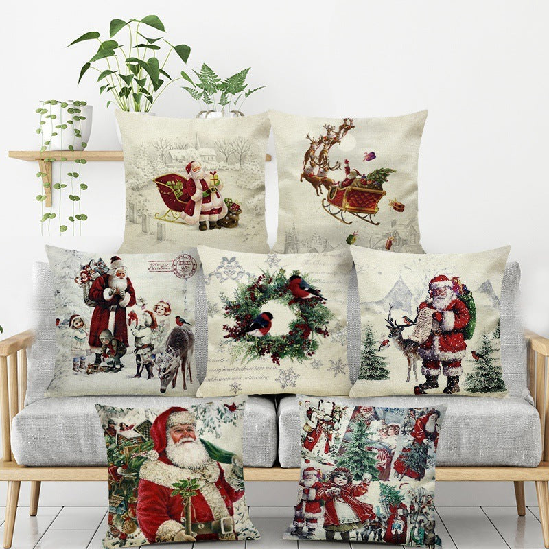 Christmas Linen Pillowcase - Modern Style