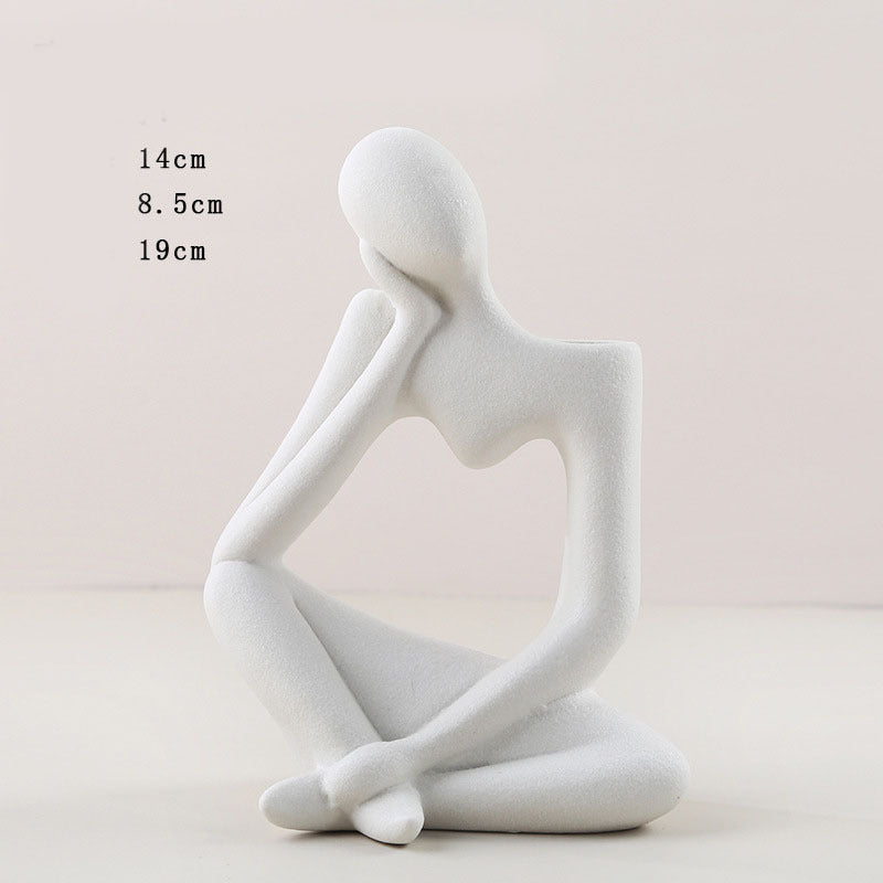 Matte Abstract Ceramic Vase for Interior Decoration