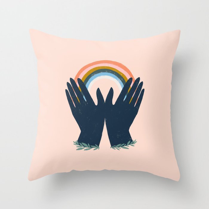 Funda de almohada con pintura al óleo abstracta