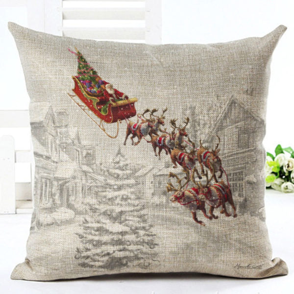 Christmas Linen Pillowcase - Modern Style