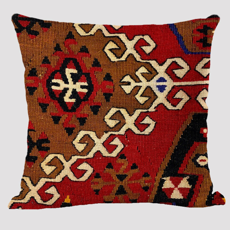 Almohada de lino bohemia de estilo étnico