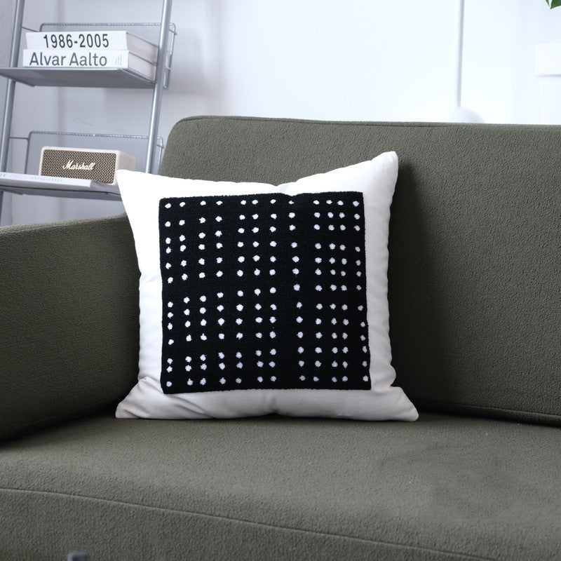 Modern Geometric Pillow Black and White
