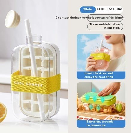 One-Click Molding Cooling Cup,Instant Ice Maker,Zero-Contact Design,Straw Included,Curling Mold,Portable &amp; Stylish Chilled Drink