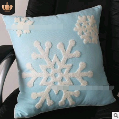 Cotton Embroidered Flower Snowflake Christmas Series Pillow Cushion Cover