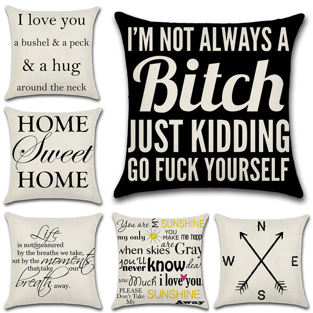 Love Curtain Pillow - Creative Linen Pillowcase for Valentine's Day