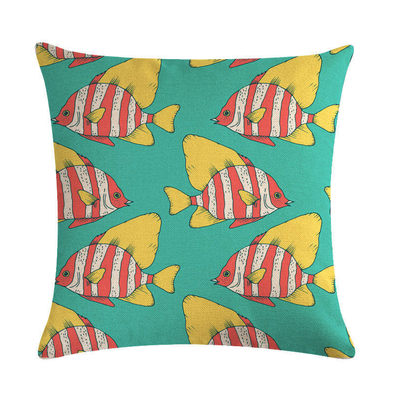 Poszewka lniana Color Fish