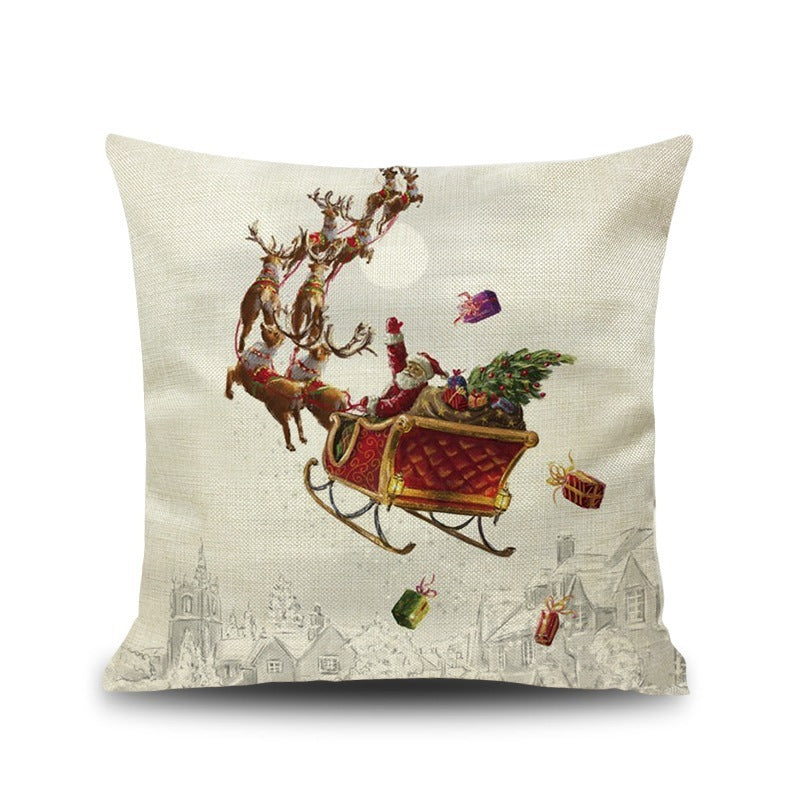 Christmas Linen Pillowcase - Modern Style