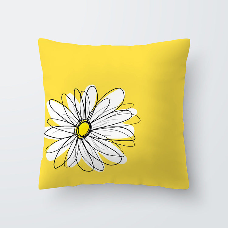 Funda de almohada hawaiana geométrica amarilla