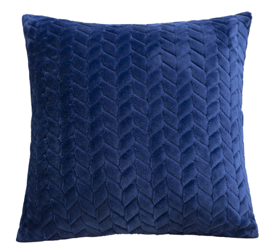 Funda de cojín de franela con hojas y flores - Funda de cojín moderna de terciopelo para sofá