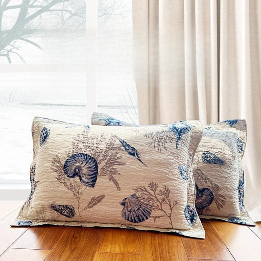 Funda de almohada bordada y acolchada de algodón con flores