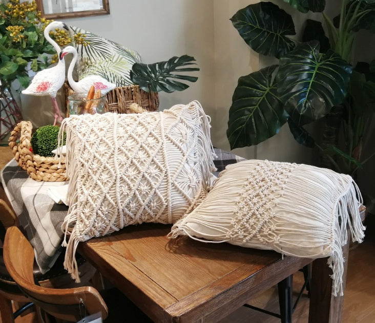 Boho Handmade Cotton Macrame Pillow