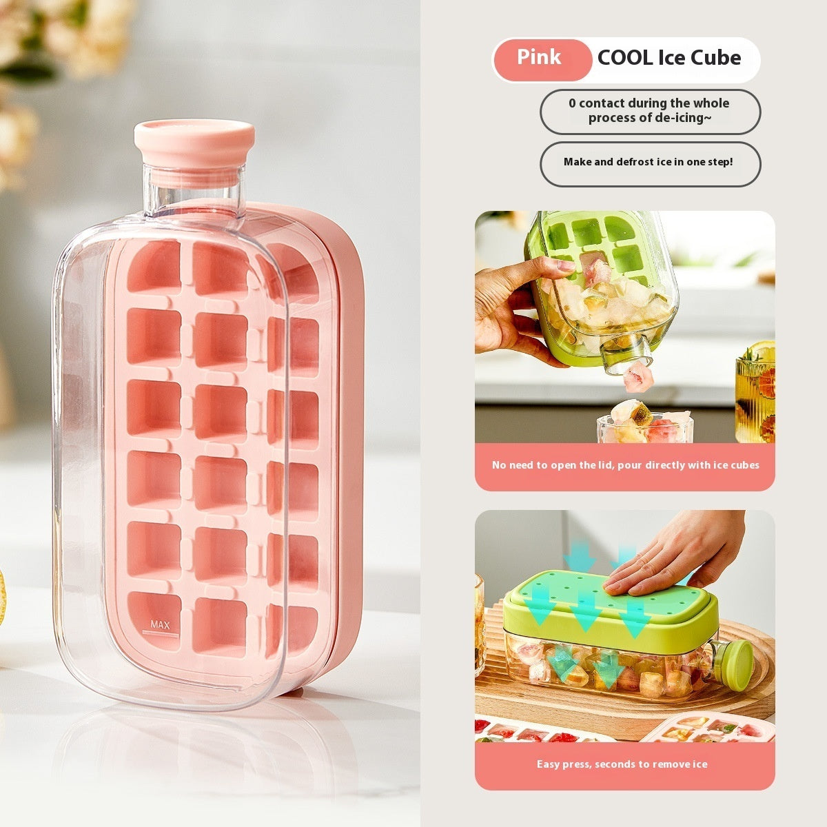 One-Click Molding Cooling Cup,Instant Ice Maker,Zero-Contact Design,Straw Included,Curling Mold,Portable &amp; Stylish Chilled Drink